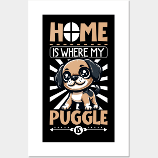 Home is with my Puggle Posters and Art